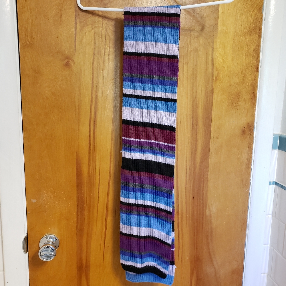 Joe Boxer Blue Purple Pink Knitted Striped Scarf